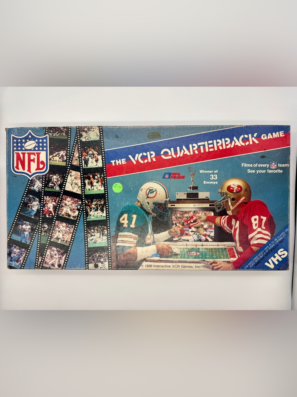 Vintage NFL Football - VCR Quarterback Board Game 1986 Interactive VCR Games VHS
